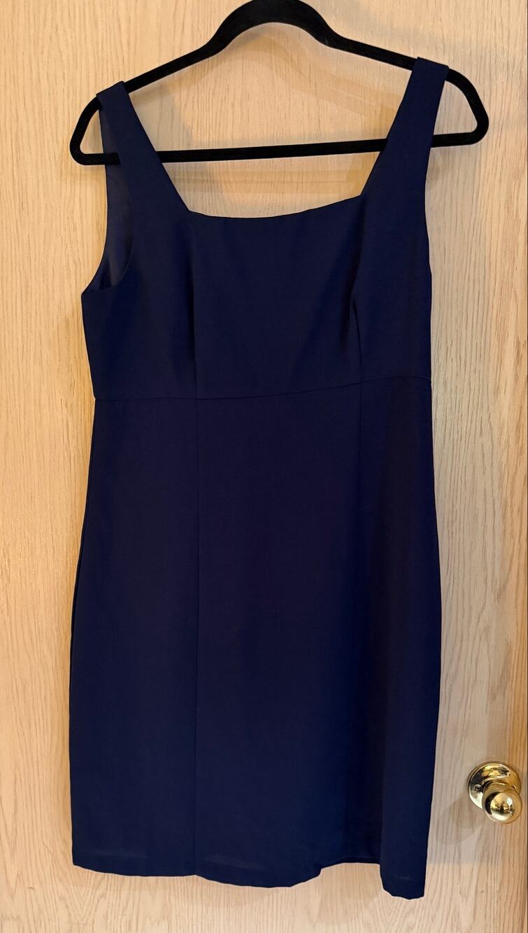 Vintage CDC Evening Caren Desiree Navy Blue Sheath Dress Size 8